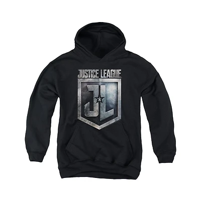 Justice League Movie Youth Shield Logo Pull Over Hoodie / Hooded Sweatshirt