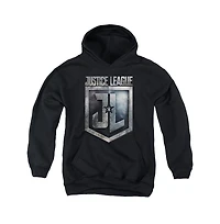 Justice League Movie Youth Shield Logo Pull Over Hoodie / Hooded Sweatshirt
