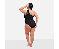 Rebdolls Plus Size Bay Tie One Shoulder Swimsuit