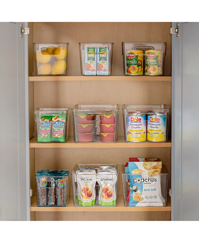 Sorbus 8 Pack Small Clear Storage Bins with Handles - for Kitchen, Cabinet Organizer, Pantry & Refrigerator