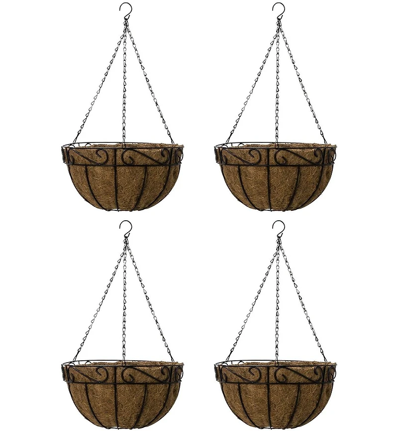 Sorbus Hanging Planter Baskets W/Coco Liner (4-Pack)