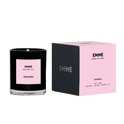 Emme nyc Natural Soy Sakura Scented Candle Jar, 10 oz