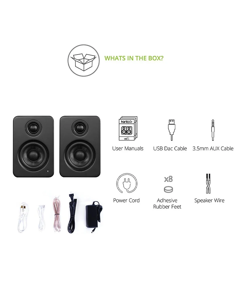 Kanto YU2 Powered Desktop Speakers - Pair