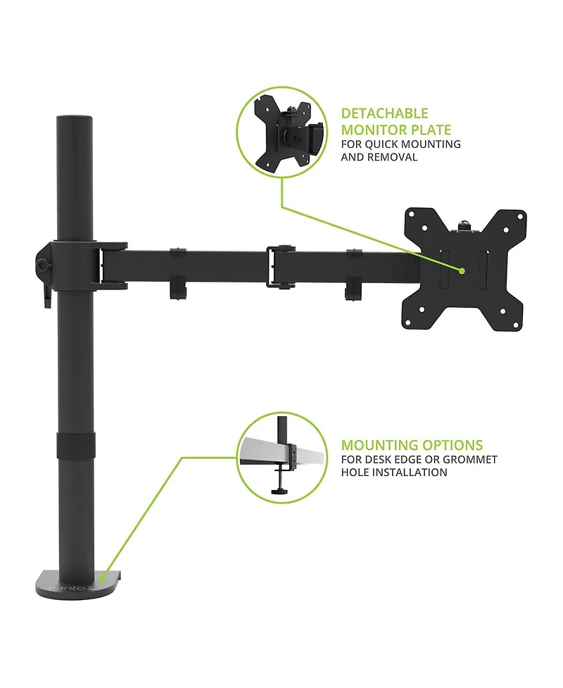 Kanto DML1000 Fully Adjustable Single Arm Desktop Monitor Mount