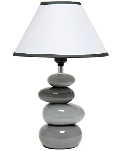 Creekwood Home Priva 14.7" Contemporary Ceramic Stacking Stones Table Desk Lamp