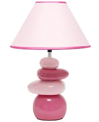 Creekwood Home Priva 17.25" Contemporary Ceramic Stacking Stones Table Desk Lamp