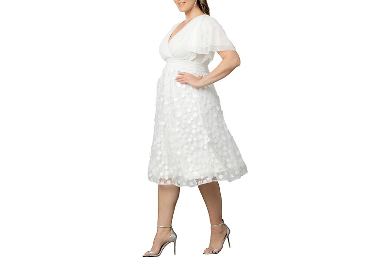 Kiyonna Plus Pretty Petals Mesh Cocktail Dress