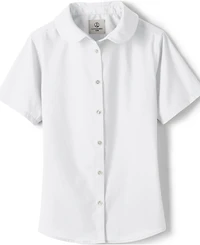 Lands' End Little Girls Short Sleeve Peter Pan Collar Broadcloth Shirt