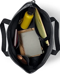 Lands' End School Uniform Large Solid Color 5 Pocket Zip Top Canvas Tote Bag