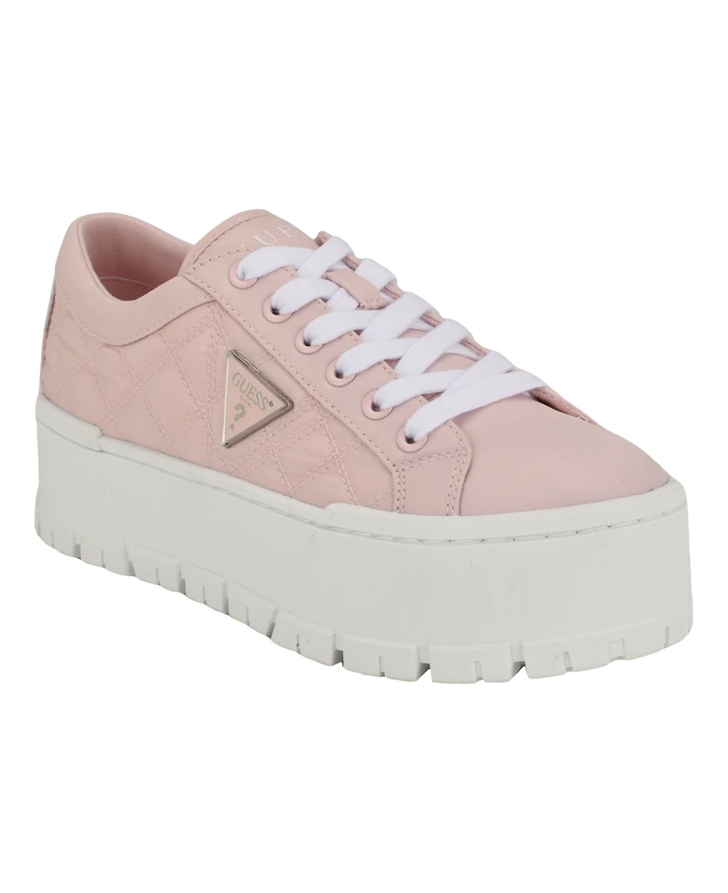 Guess Women's Tesie Tread Bottom Platform Lace Up Sneakers