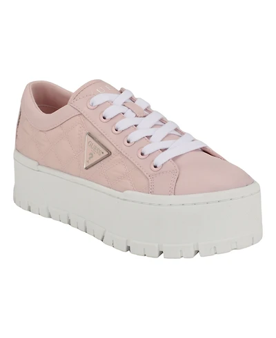 Guess Women's Tesie Tread Bottom Platform Lace Up Sneakers