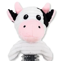 Country Living Black & White Cow Plush Dog Toy – Durable Thermoplastic Rubber with Squeaker & Crinkle Paper for Fun Play, Suitable for All Dog