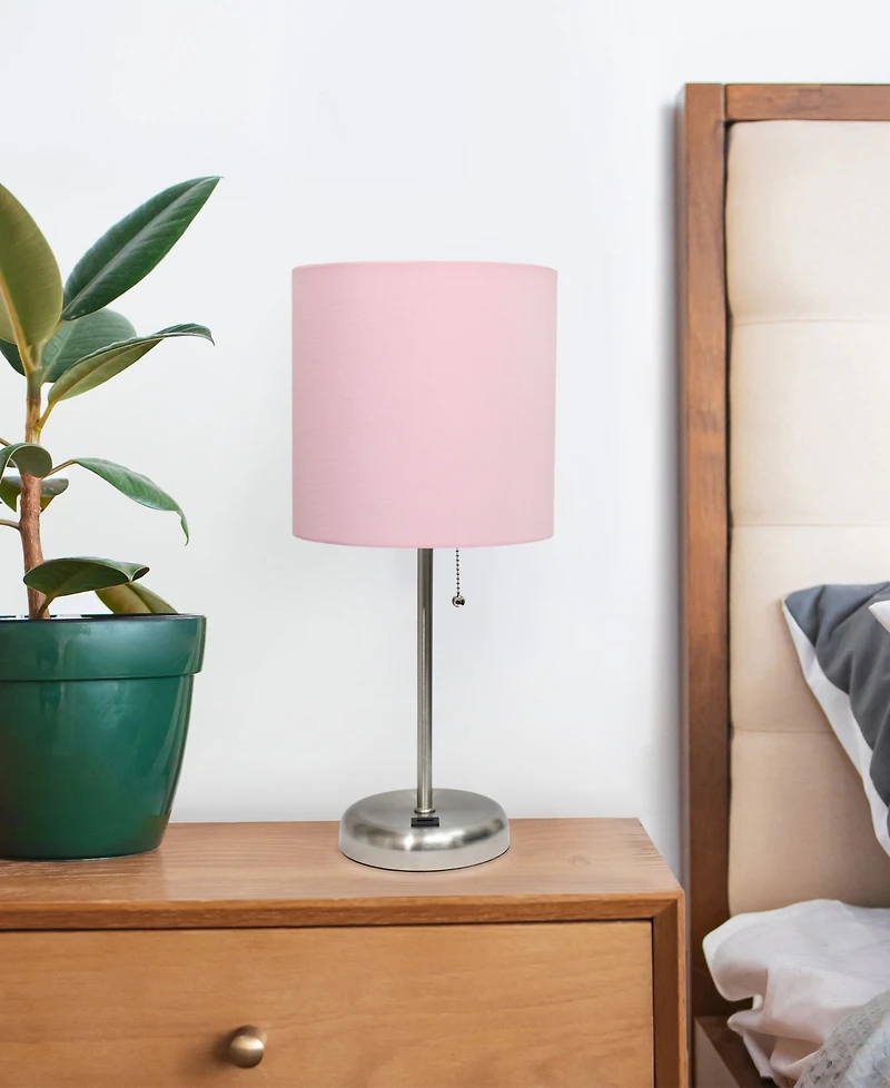 Creekwood Home Oslo 19.5" Contemporary Bedside Usb Port Feature Standard Metal Table Desk Lamp