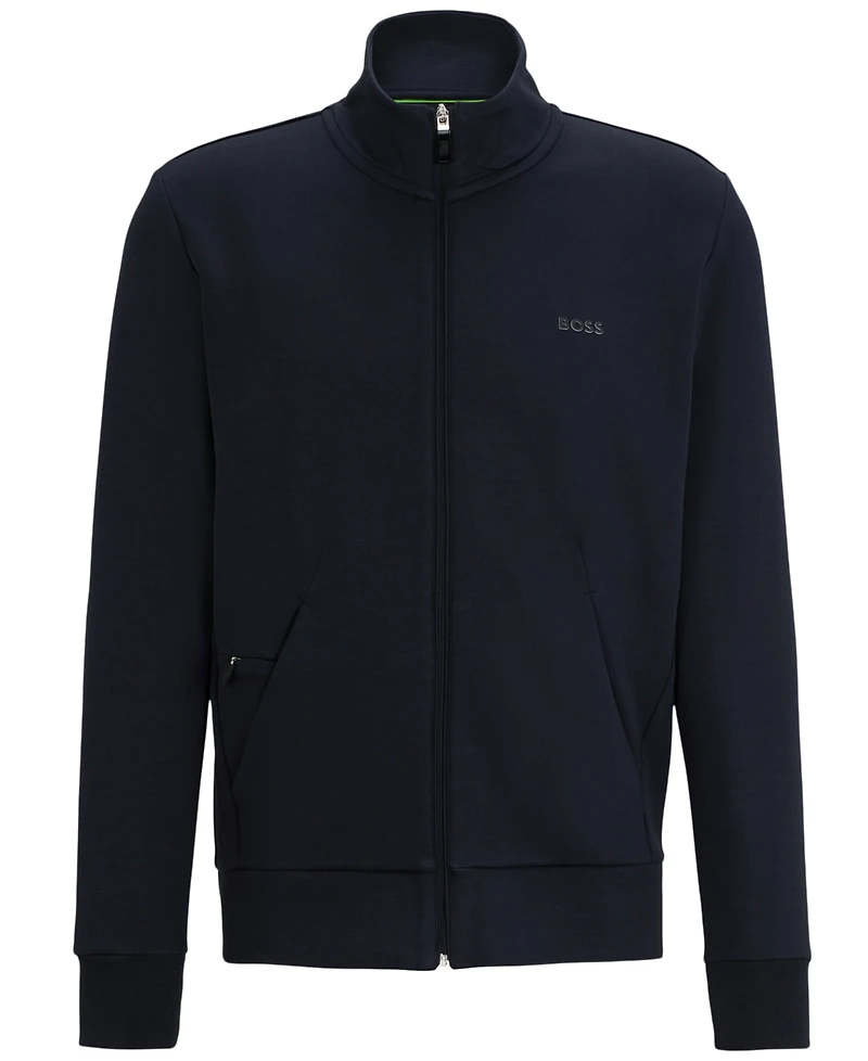Boss by Hugo Boss Men's Logo Print Zip-Up Sweatshirt