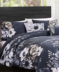 Bebejan Forget Me Not Bedding 100% Cotton Sateen 5 Piece Reversible King Comforter Set