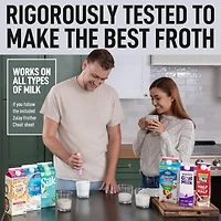 Handheld Milk Frother Stainless Steel Single Whisk with Stand