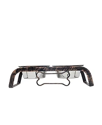 Country Living Rustic Dog Bone Elevated Feeder with 2 Stainless Steel Bowls (2 qts Each)