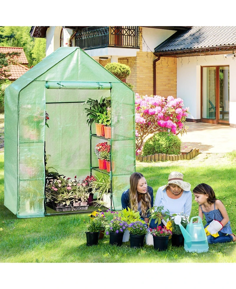 Slickblue Portable 4 Tier Walk-in Plant Greenhouse with 8 Shelves