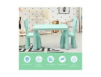 Slickblue 3 Pieces Toddler Multi Activity Play Dining Study Kids Table and Chair Set