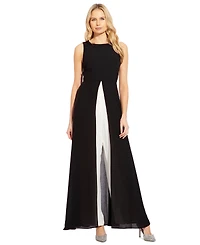 Adrianna Papell Colorblocked Overlay Jumpsuit