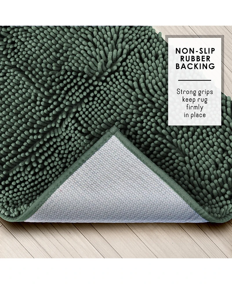 Ultra Soft Non-Slip Chenille Bath Rug - Quick Dry, Machine Washable Large 26”x44”