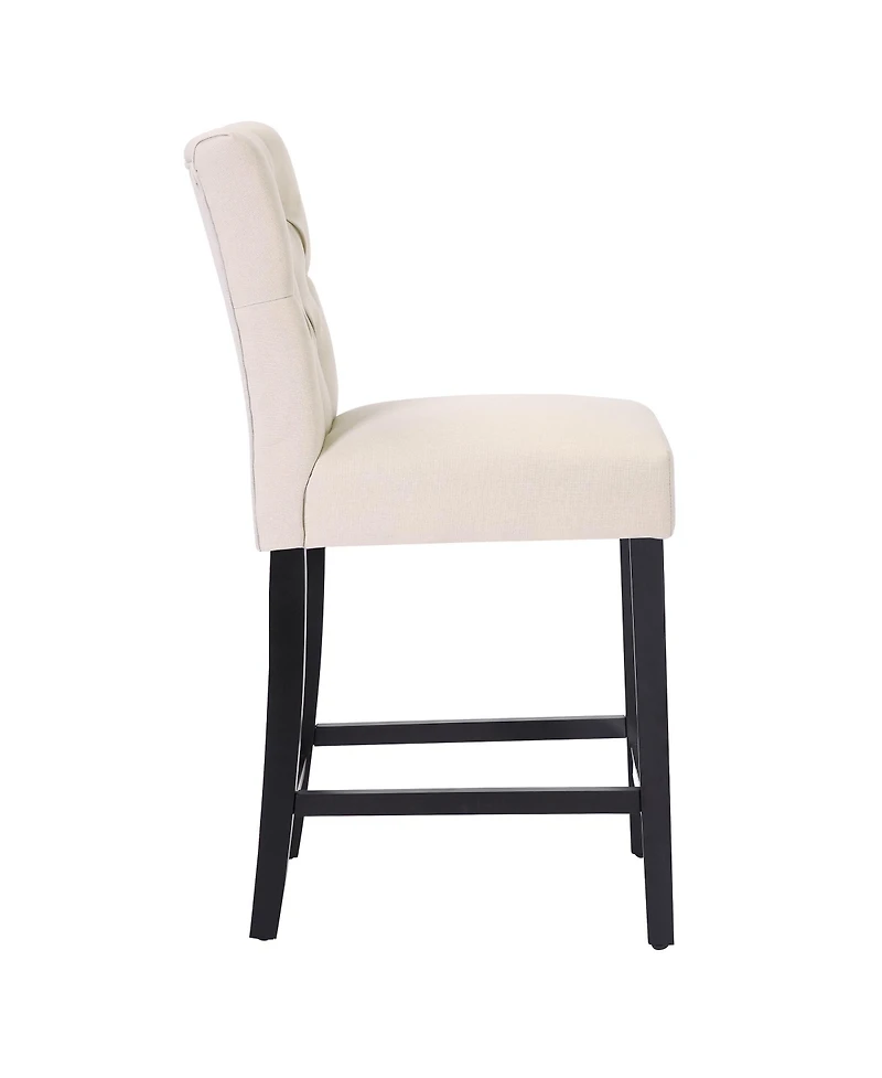 WestinTrends 24" Linen Fabric Tufted Counter Stool