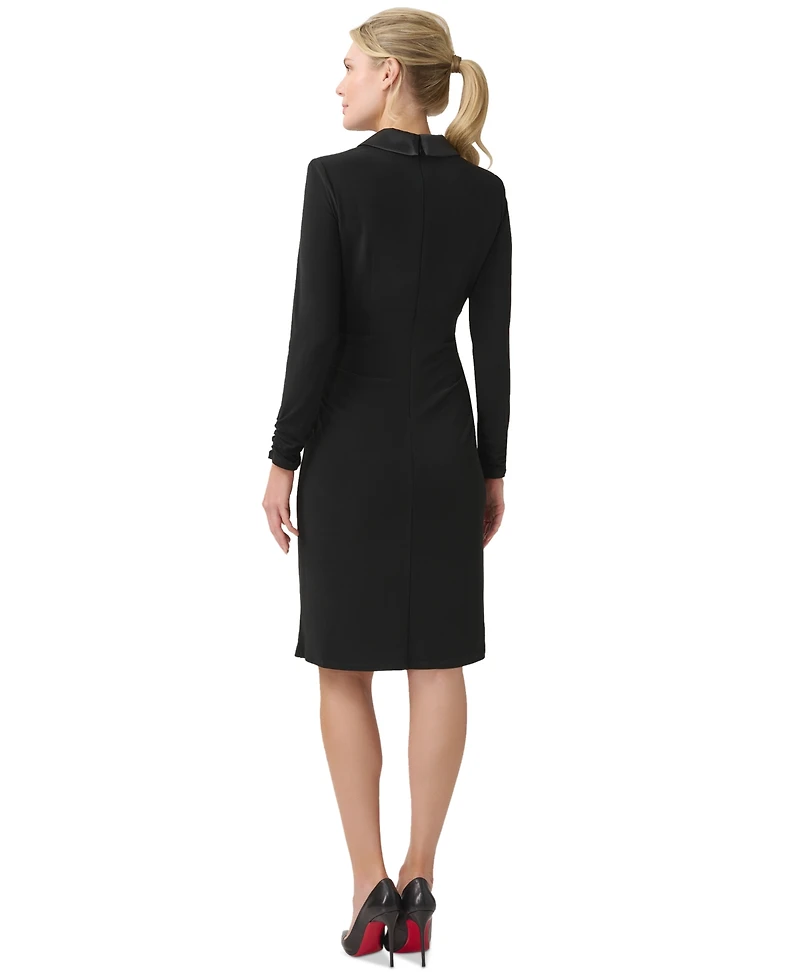 Adrianna Papell Women's Jersey Tuxedo Sheath Dress