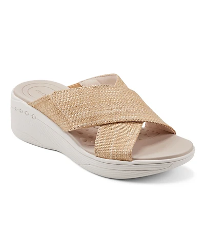 Easy Spirit Women's Bindie Crisscross Lightweight Wedge Sandals