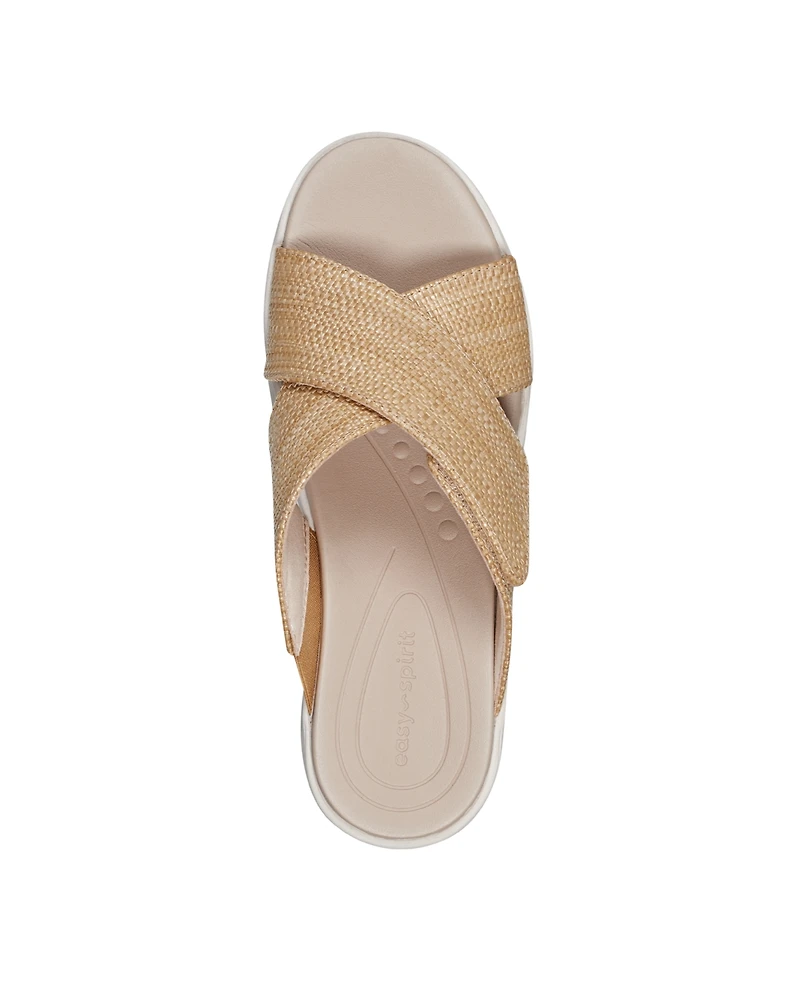 Easy Spirit Women's Bindie Crisscross Lightweight Wedge Sandals