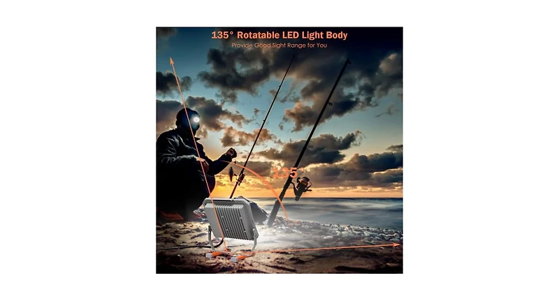 Slickblue 53W 6000LM Portable Outdoor Flood Light