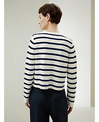 Lilysilk Women's Gariana Striped Wool Cardigan
