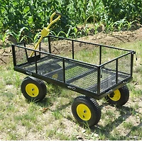Streamdale Furniture Wagon Cart Garden Cart Trucks Make It Easier To Transport Firewood Yellow+Black