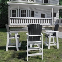 Streamdale 5-Piece Outdoor Bar Table & Chairs Set with Adirondack Chairs