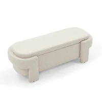Streamdale Beige Upholstered Storage Bench (51.5"X20.5"X17")