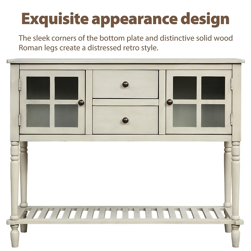 Streamdale Farmhouse Sideboard with Glass and Shelf
