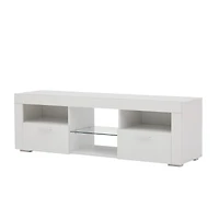 Simplie Fun Modern Tv Stand With Led Lights, High Glossy Front Tv Cabinet