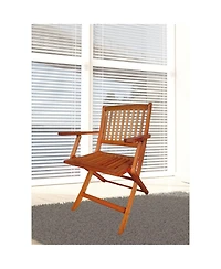 Foldable Patio Dining Set, 4 Folding Chairs, Indoor And Outdoor Universal, Teak