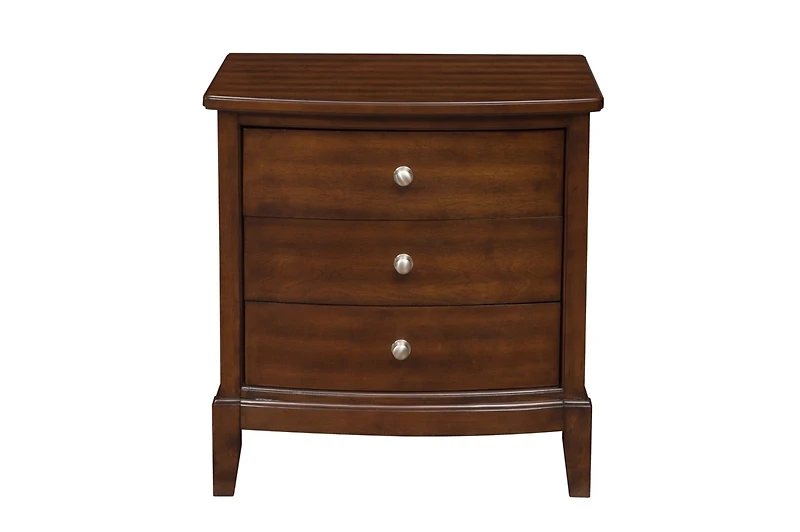 Streamdale 3-Drawer Nightstand in Dark Cherry Finish