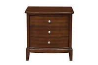 Streamdale 3-Drawer Nightstand in Dark Cherry Finish