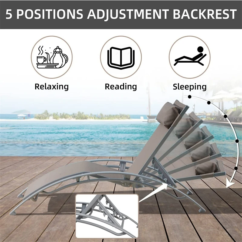 Streamdale 3-Piece Outdoor Lounge Set, Khaki, Aluminum, All-Weather