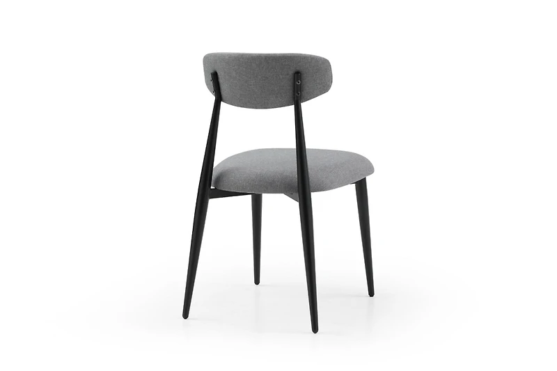 Streamdale Grey Upholstered Dining Chairs (6), Metal Legs