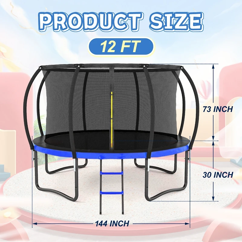 Streamdale Furniture Outdoor Trampoline with Safety Enclosure and Accessories
