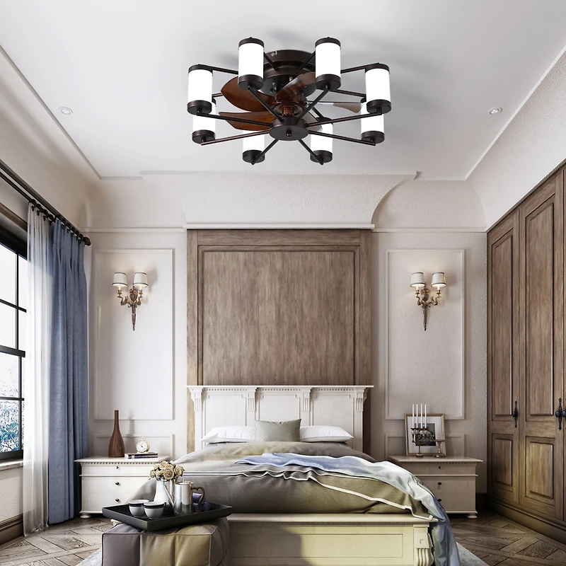 Streamdale 21.7" Ceiling Fan with Remote and Dimmable Light