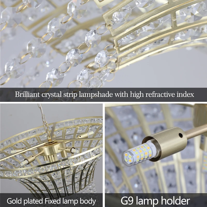 Streamdale 8-Light 23.6" Wide Crystal Waterfall Chandelier