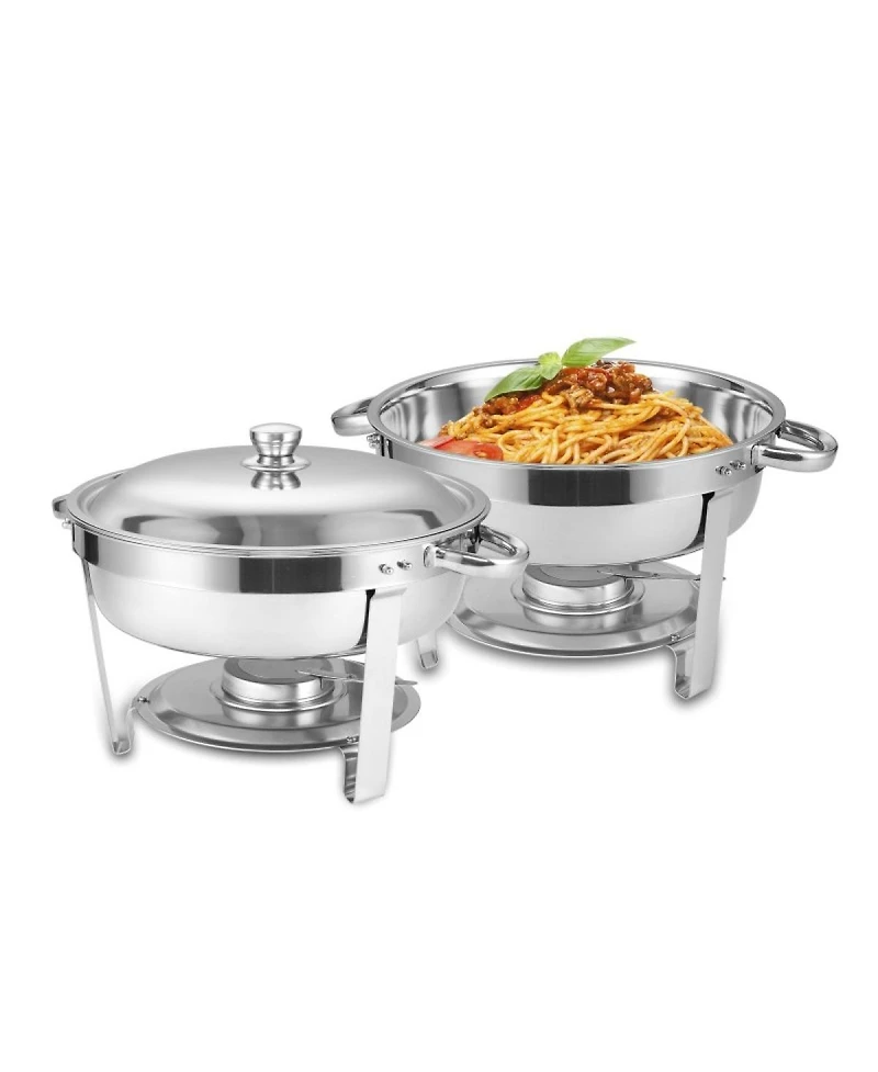 Simplie Fun Round Buffet Catering Dish For Home And Outdoor 2 Pcs/ Sets
