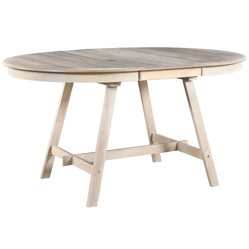 Wood Dining Table Round Extendable Dining Table For Dining Room (Natural Wood Wash)