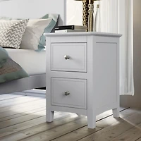 Streamdale 2 Drawers Solid Wood Nightstand End Table
