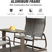 Retro Glider Benches with Canopy for Outdoor Use