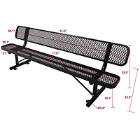 Streamdale 8 Ft. Outdoor Steel Bench With Backrest