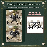 Streamdale Retro-Style Dining Set with Extendable Table & 4 Chairs